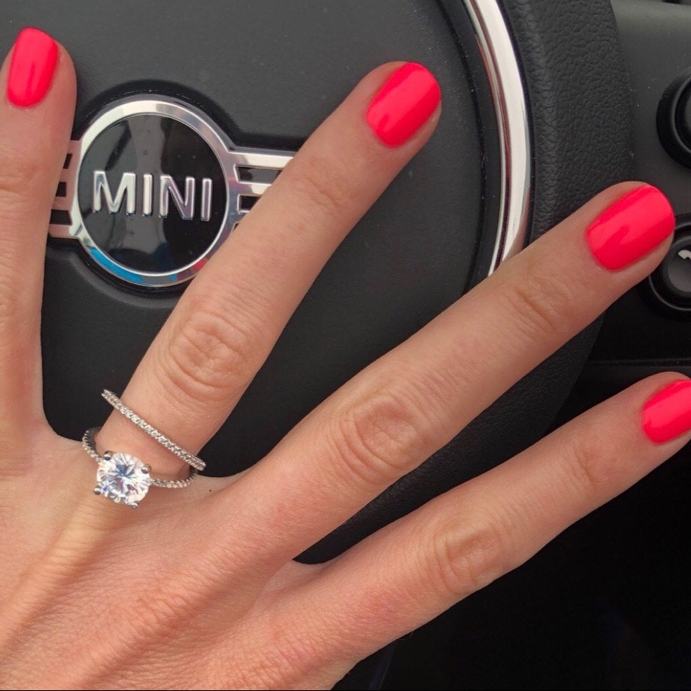 2-carat CZ Diamond solitaire + 5 stackable rings